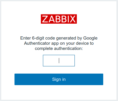 Zabbix 2FA Google Authenticator enrolled