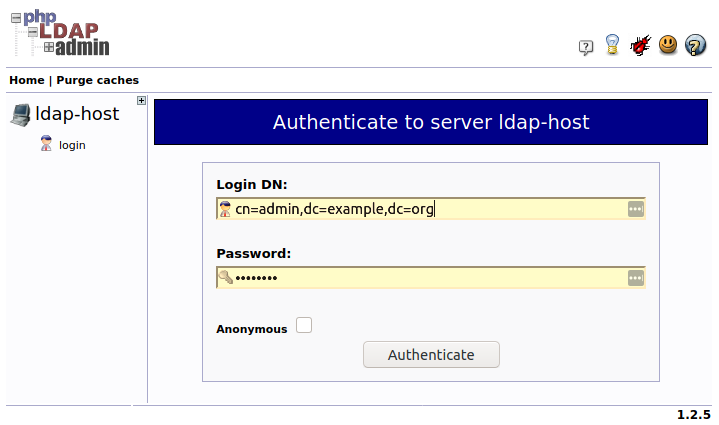 LDAP admin login